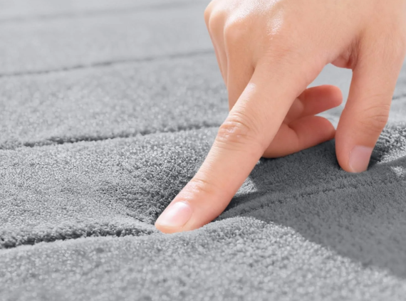 Covoraș de baie din poliester și microfibră, lavabil, antiderapant