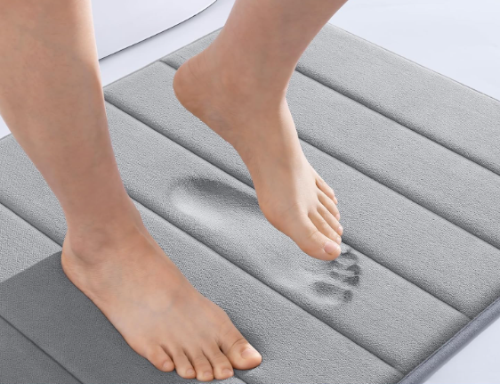 Covoraș de baie din poliester și microfibră, lavabil, antiderapant